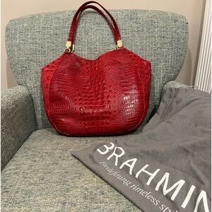 Brahmin Tote Red Croc EUC/Like new